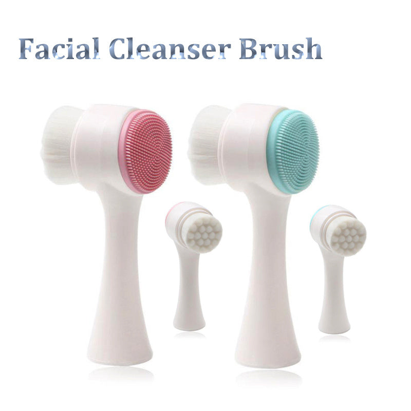 Double-sided Silicone Skin Care Tool Facial Cleanser Brush Face Cleaning Vibration Facial Massage Washing Product Double-sided Silicone Skin Care Tool Facial Cleanser Brush Face Cleaning Vibration Facial Massage Washing Product